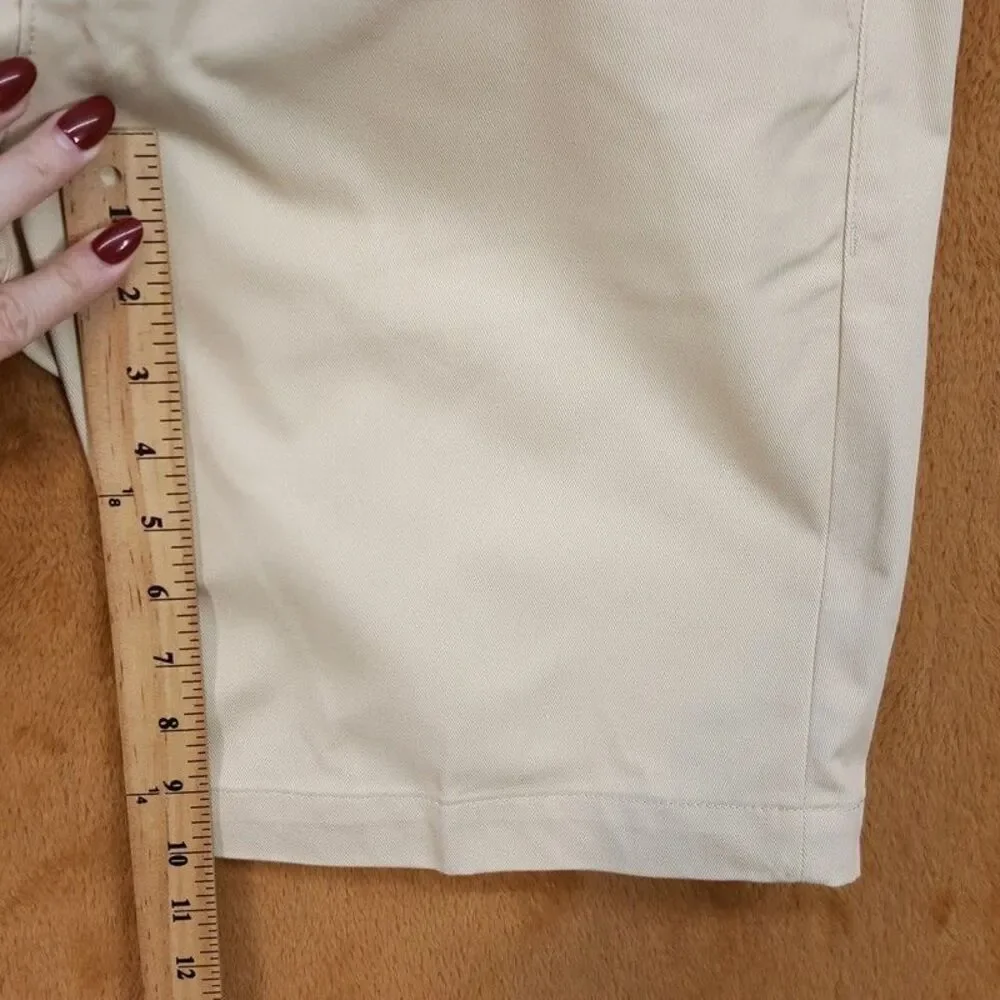 HUGO BOSS Chino Shorts Mens 34 Tan Flat Front Stretch 10